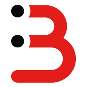BrailleTAB logo; regular b written in red and letter b written in Braille (dot 1 and 2)